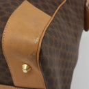 CELINE Macadam Canvas Boston Bag PVC Leather Brown Gold Auth 193560A-10