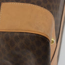 CELINE Macadam Canvas Boston Bag PVC Leather Brown Gold Auth 193560A-11