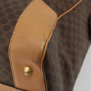 CELINE Macadam Canvas Boston Bag PVC Leather Brown Gold Auth 193560A-12