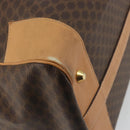 CELINE Macadam Canvas Boston Bag PVC Leather Brown Gold Auth 193560A-13