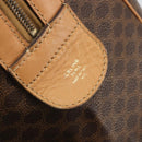 CELINE Macadam Canvas Boston Bag PVC Leather Brown Gold Auth 193560A-14