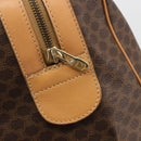 CELINE Macadam Canvas Boston Bag PVC Leather Brown Gold Auth 193560A-16