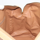 CELINE Macadam Canvas Boston Bag PVC Leather Brown Gold Auth 193560A-18