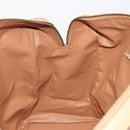 CELINE Macadam Canvas Boston Bag PVC Leather Brown Gold Auth 193560A-19