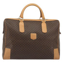 CELINE Macadam Canvas Boston Bag PVC Leather Brown Gold Auth 193560A-2