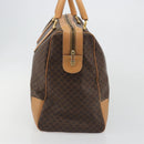 CELINE Macadam Canvas Boston Bag PVC Leather Brown Gold Auth 193560A-5