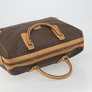 CELINE Macadam Canvas Boston Bag PVC Leather Brown Gold Auth 193560A-6