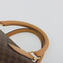 CELINE Macadam Canvas Boston Bag PVC Leather Brown Gold Auth 193560A-8