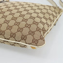 GUCCI GG Canvas Sherry Line Shoulder Bag Beige Gold 144388 Auth 193563A-9
