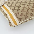 GUCCI GG Canvas Sherry Line Shoulder Bag Beige Gold 144388 Auth 193563A-16