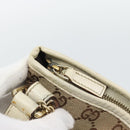GUCCI GG Canvas Sherry Line Shoulder Bag Beige Gold 144388 Auth 193563A-10
