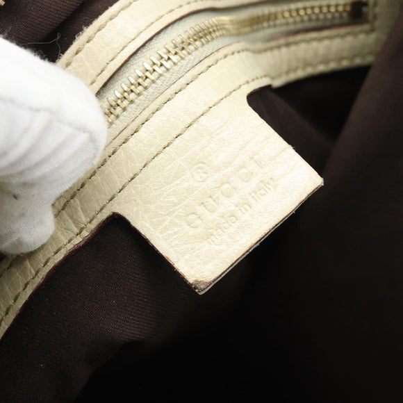 GUCCI GG Canvas Sherry Line Shoulder Bag Beige Gold 144388 Auth 193563A