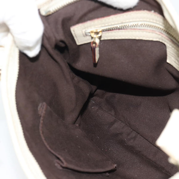 GUCCI GG Canvas Sherry Line Shoulder Bag Beige Gold 144388 Auth 193563A