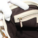 GUCCI GG Canvas Sherry Line Shoulder Bag Beige Gold 144388 Auth 193563A-21
