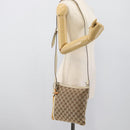 GUCCI GG Canvas Sherry Line Shoulder Bag Beige Gold 144388 Auth 193563A-23