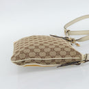 GUCCI GG Canvas Sherry Line Shoulder Bag Beige Gold 144388 Auth 193563A-4