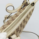 GUCCI GG Canvas Sherry Line Shoulder Bag Beige Gold 144388 Auth 193563A-6