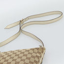 GUCCI GG Canvas Sherry Line Shoulder Bag Beige Gold 144388 Auth 193563A-8