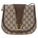 GUCCI GG Supreme Shoulder Bag PVC Beige Gold Auth 193564-2