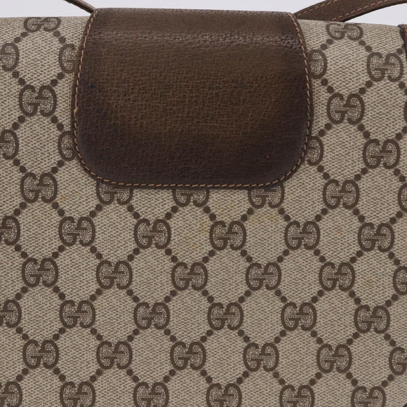 GUCCI GG Supreme Shoulder Bag PVC Beige Gold Auth 193564