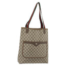 GUCCI GG Supreme Web Sherry Line Tote Bag PVC Beige 40 02 003 Auth 193566-1