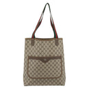 GUCCI GG Supreme Web Sherry Line Tote Bag PVC Beige 40 02 003 Auth 193566-13