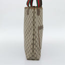 GUCCI GG Supreme Web Sherry Line Tote Bag PVC Beige 40 02 003 Auth 193566-3