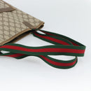 GUCCI GG Supreme Web Sherry Line Tote Bag PVC Beige 40 02 003 Auth 193566-7
