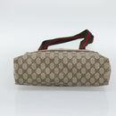 GUCCI GG Supreme Web Sherry Line Tote Bag PVC Beige 40 02 003 Auth 193566-5