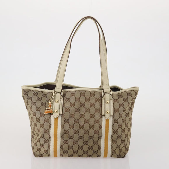 GUCCI GG Canvas Sherry Line Tote Bag 2 Set Beige Auth 193567