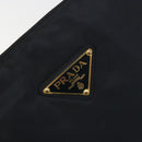 PRADA Chain Hand Bag Nylon Navy Gold Auth 193568A-14