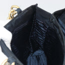 PRADA Chain Hand Bag Nylon Navy Gold Auth 193568A-18