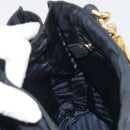 PRADA Chain Hand Bag Nylon Navy Gold Auth 193568A-19