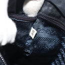 PRADA Chain Hand Bag Nylon Navy Gold Auth 193568A-23