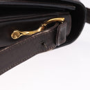 CELINE C Sulky Horse Carriage Shoulder Bag Canvas Brown Gold Auth 193569A-10