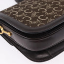 CELINE C Sulky Horse Carriage Shoulder Bag Canvas Brown Gold Auth 193569A-14
