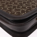 CELINE C Sulky Horse Carriage Shoulder Bag Canvas Brown Gold Auth 193569A-15