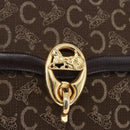 CELINE C Sulky Horse Carriage Shoulder Bag Canvas Brown Gold Auth 193569A-16