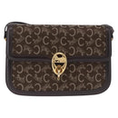 CELINE C Sulky Horse Carriage Shoulder Bag Canvas Brown Gold Auth 193569A-2
