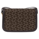 CELINE C Sulky Horse Carriage Shoulder Bag Canvas Brown Gold Auth 193569A-3