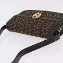CELINE C Sulky Horse Carriage Shoulder Bag Canvas Brown Gold Auth 193569A-6
