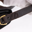 CELINE C Sulky Horse Carriage Shoulder Bag Canvas Brown Gold Auth 193569A-9