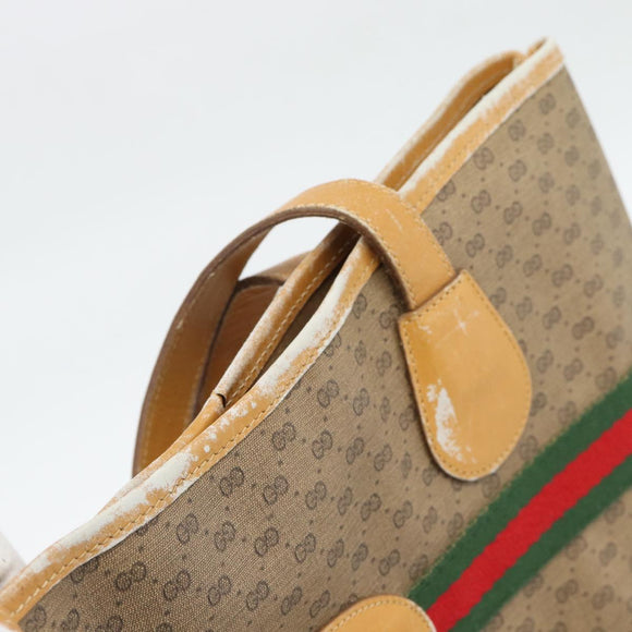 GUCCI Micro GG Supreme Web Sherry Line Bag Beige Gold 002 123 0174 Auth 193571