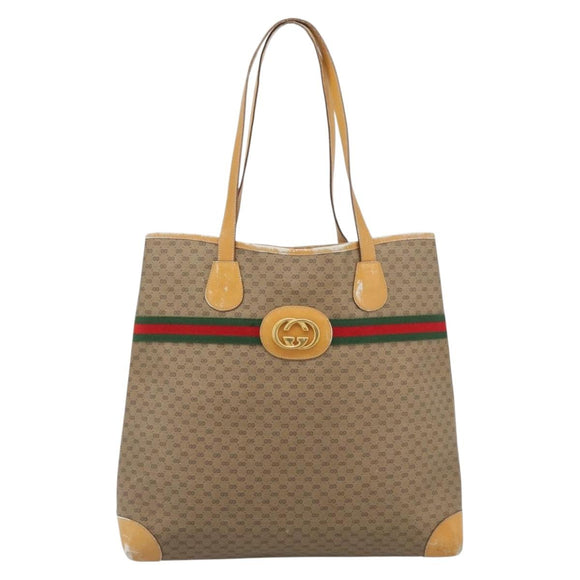 GUCCI Micro GG Supreme Web Sherry Line Bag Beige Gold 002 123 0174 Auth 193571