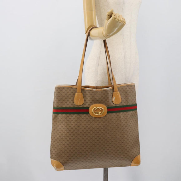 GUCCI Micro GG Supreme Web Sherry Line Bag Beige Gold 002 123 0174 Auth 193571