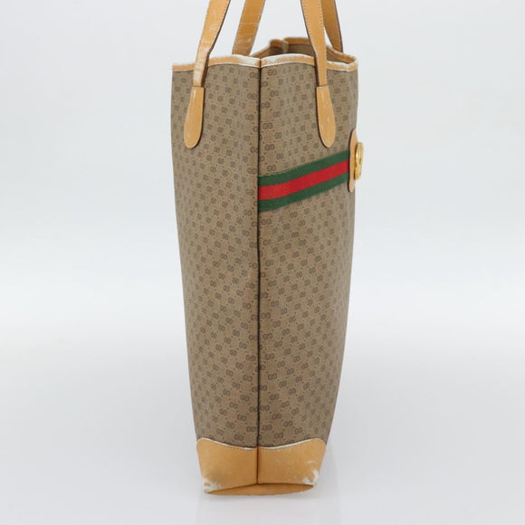 GUCCI Micro GG Supreme Web Sherry Line Bag Beige Gold 002 123 0174 Auth 193571