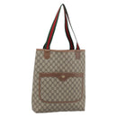 GUCCI GG Supreme Web Sherry Line Tote Bag PVC Beige Gold 002 58 6487 Auth 193572-1