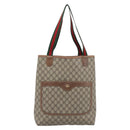 GUCCI GG Supreme Web Sherry Line Tote Bag PVC Beige Gold 002 58 6487 Auth 193572-2