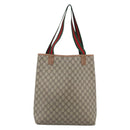 GUCCI GG Supreme Web Sherry Line Tote Bag PVC Beige Gold 002 58 6487 Auth 193572-3