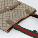 GUCCI GG Supreme Web Sherry Line Tote Bag PVC Beige Gold 002 58 6487 Auth 193572-6